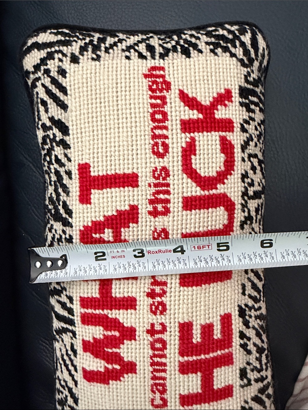 Furbish Pillow and I cannot stress this enough WHAT THE F Needlepoint Funny Gift - Picture 3 of 8